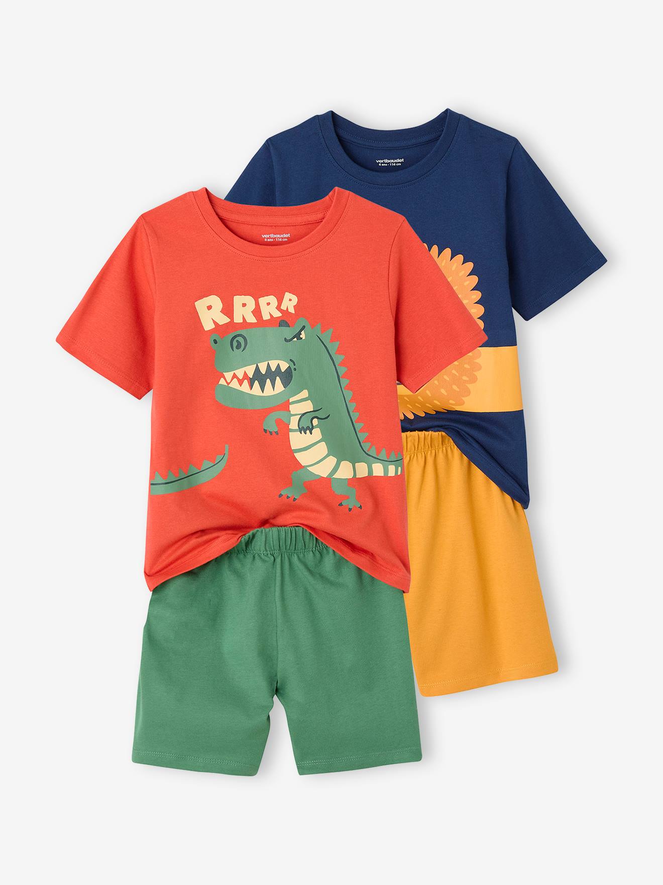 Lot de 2 pyjashorts animaux garçon multicolore