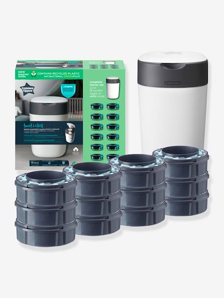 Tommee Tippee - Poubelle à couches + 12 recharges - Twist & Click - Blanc