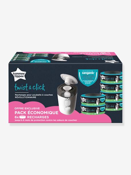Tommee Tippee - Lot de 6 recharges pour poubelle à couches Twist & Click - Noir