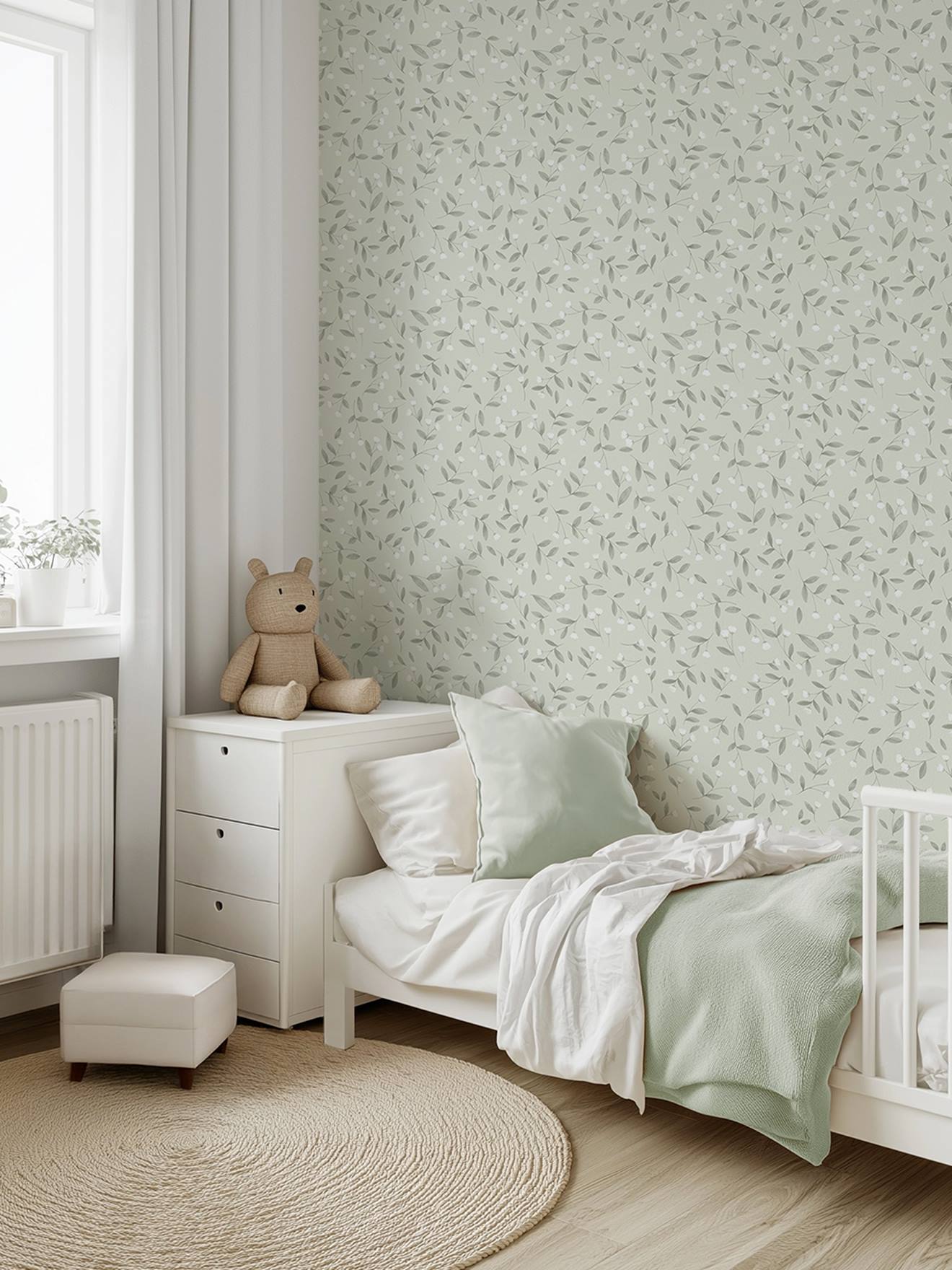 Papier peint Jolis bourgeons vert (Lilipinso) - Couverture