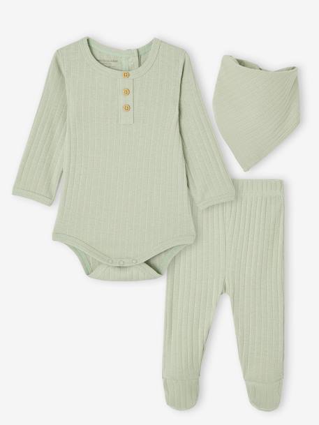Bébé-Ensemble body + legging + foulard bébé