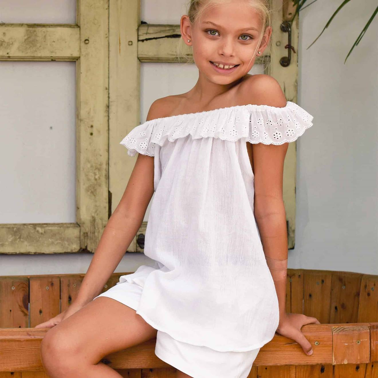 Blouse Été Broderie Anglaise Aurore Blanc