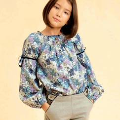 Blouse intersaison fleurie   liberty   col smocks  chimene  - vertbaudet enfant