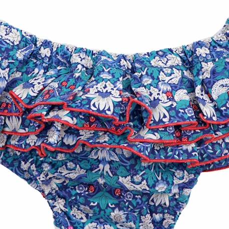 Maillot de bain  2 pièces liberty  et   swan Bleu rouge 4 - vertbaudet enfant 