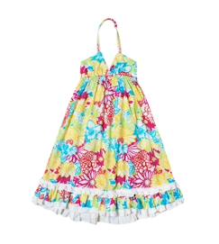 -Robe de plage longue   jersey fleuri   eugenie