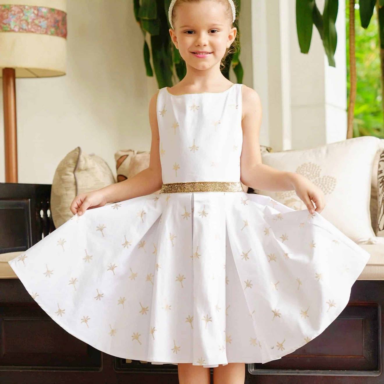 Robe Cérémonie Lin Hepburn Blanc Or