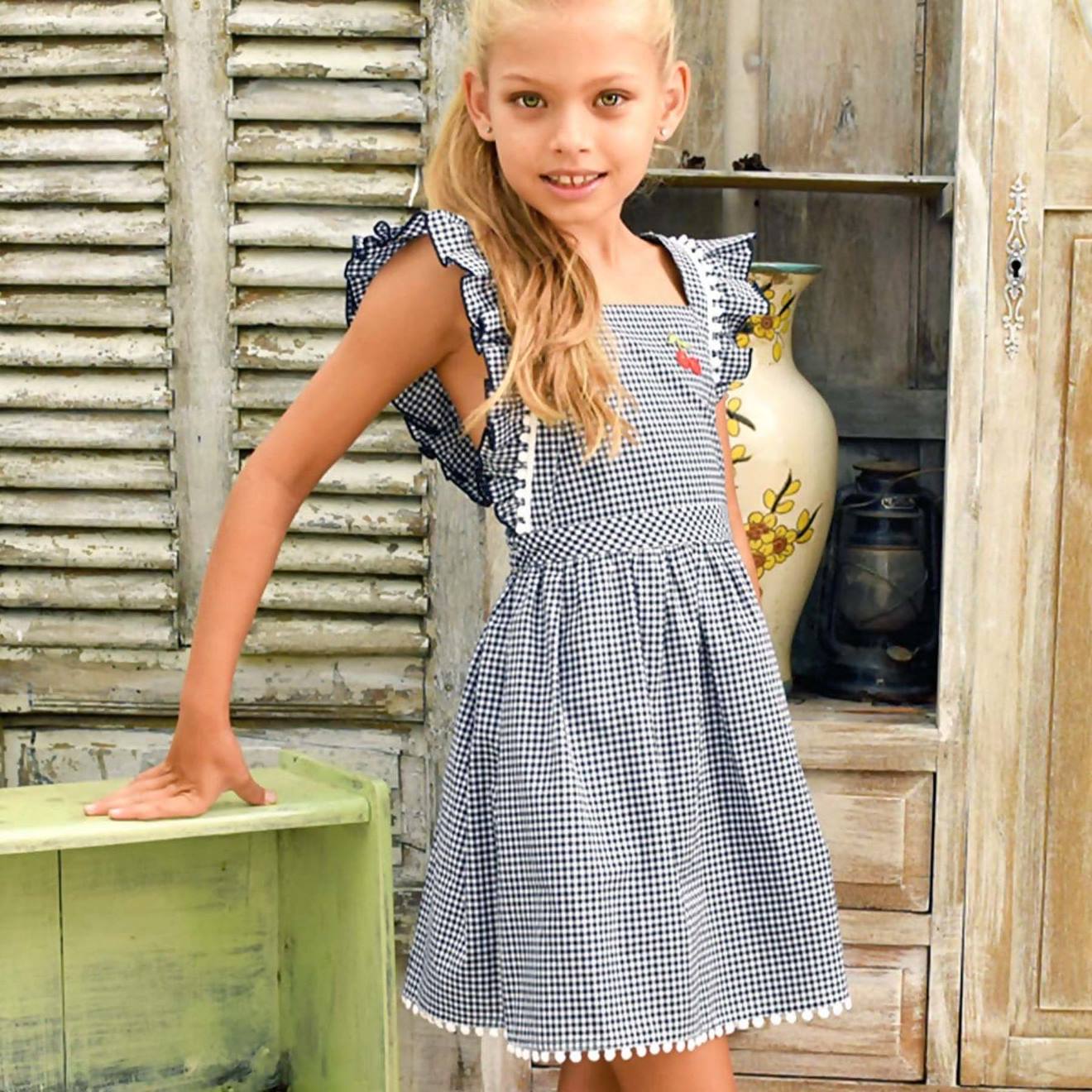 Robe Été À Carreaux Vichy Lili Noir Et Blanc