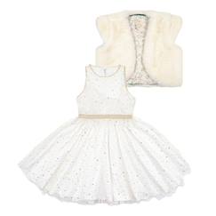Ensemble   robe soirée + veste fausse fourrure  - vertbaudet enfant