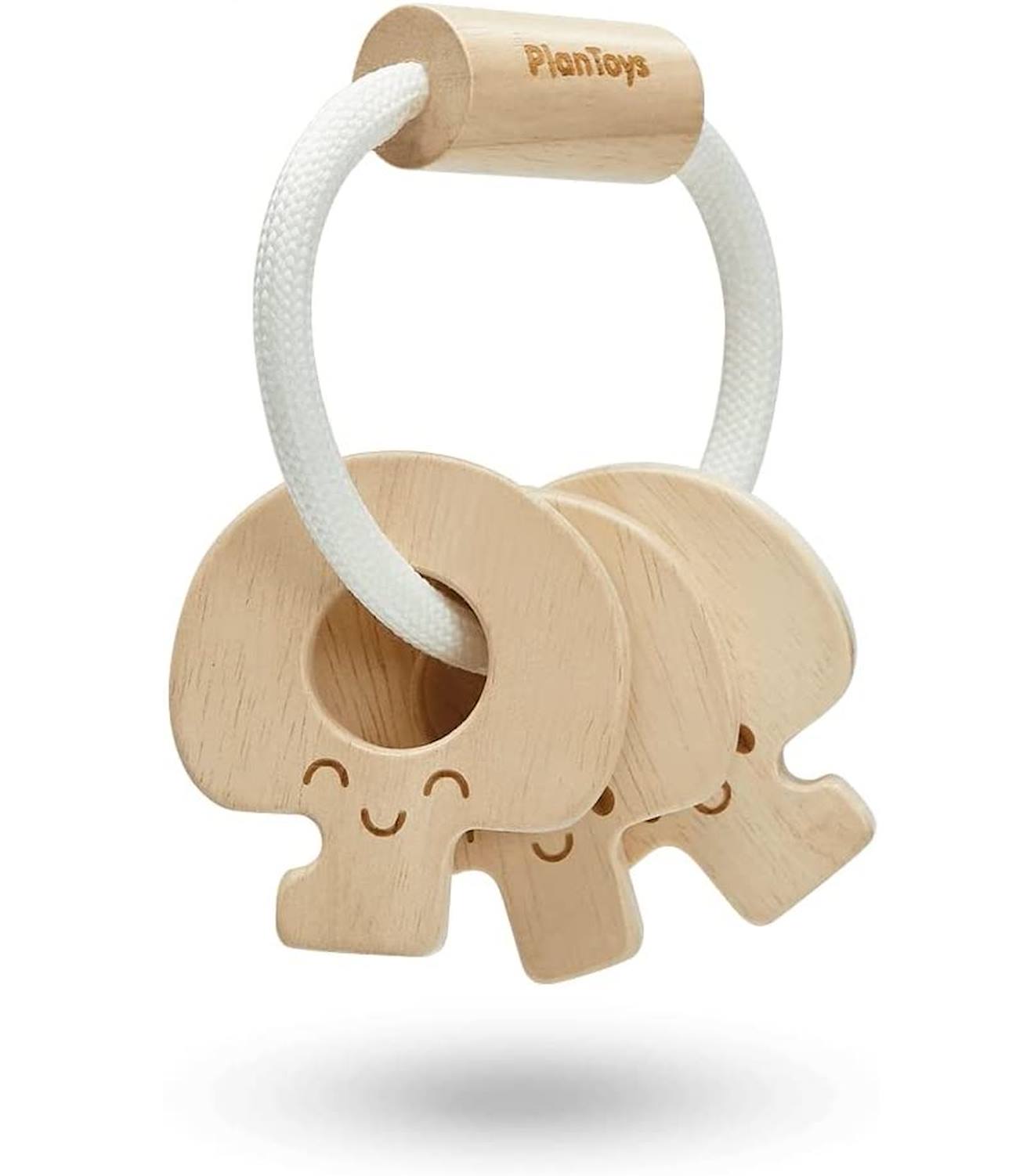 Hochet Clés Naturel Beige (Plan Toys) - Image 1