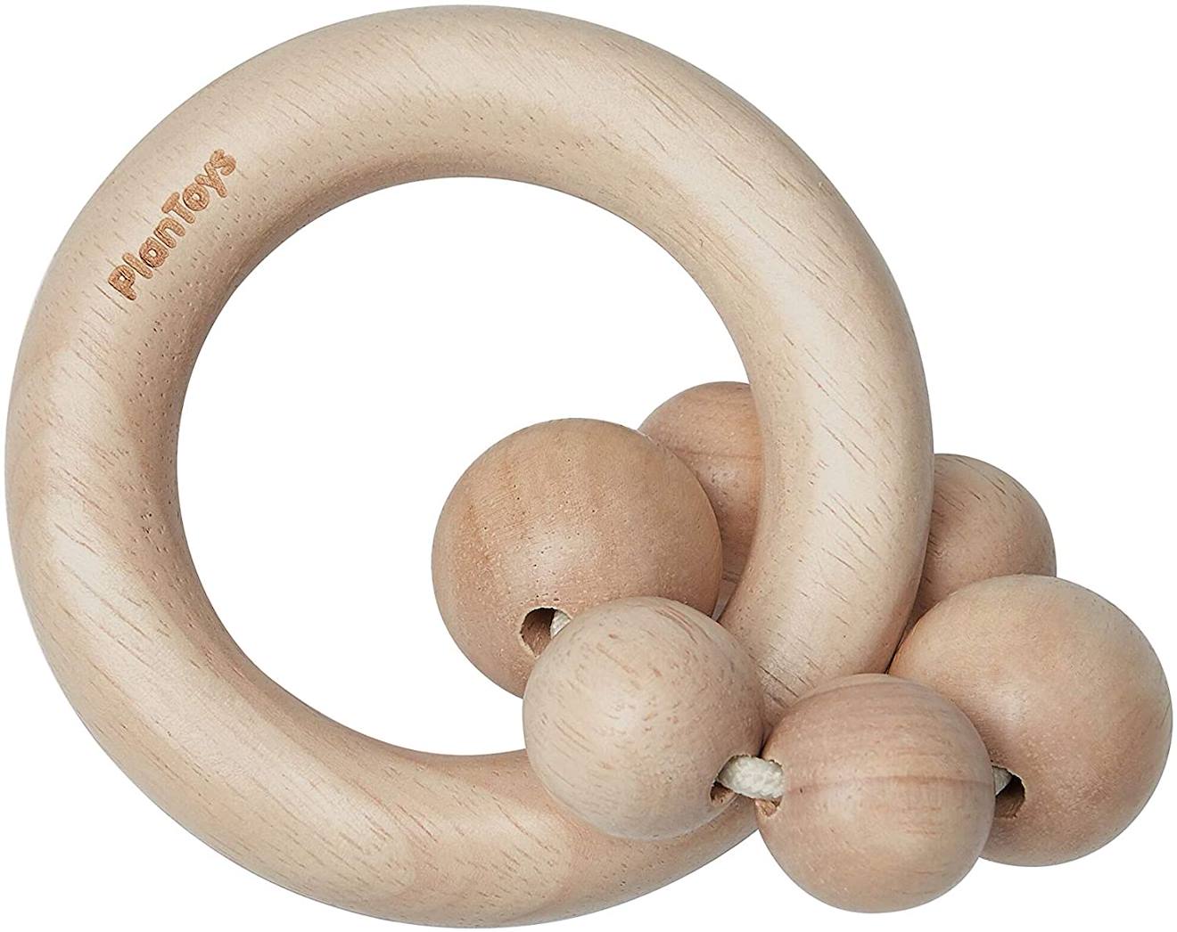 Plan Toys - Hochet Perles Naturel Beige