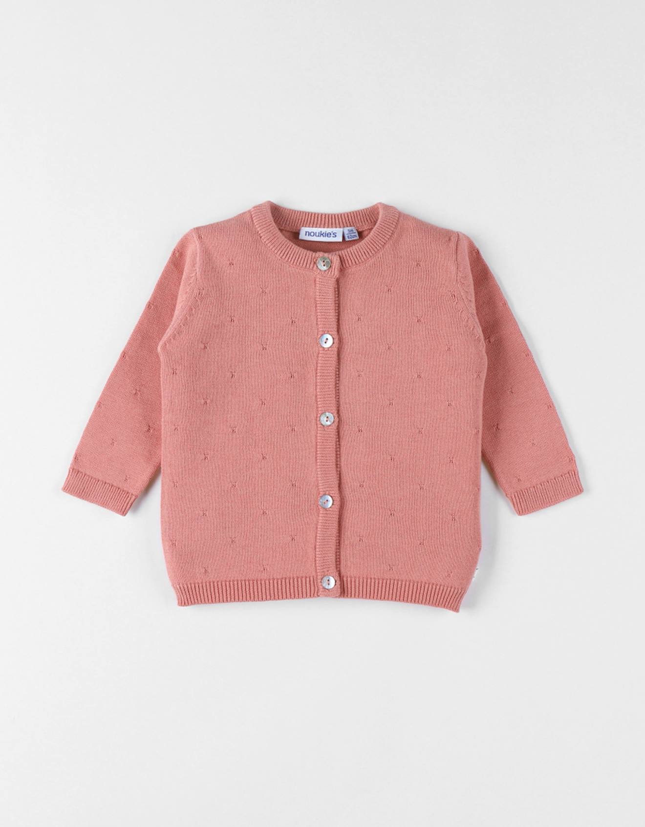 Cardigan En Tricot Coton Rose