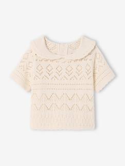 -Pull bébé manches en crochet