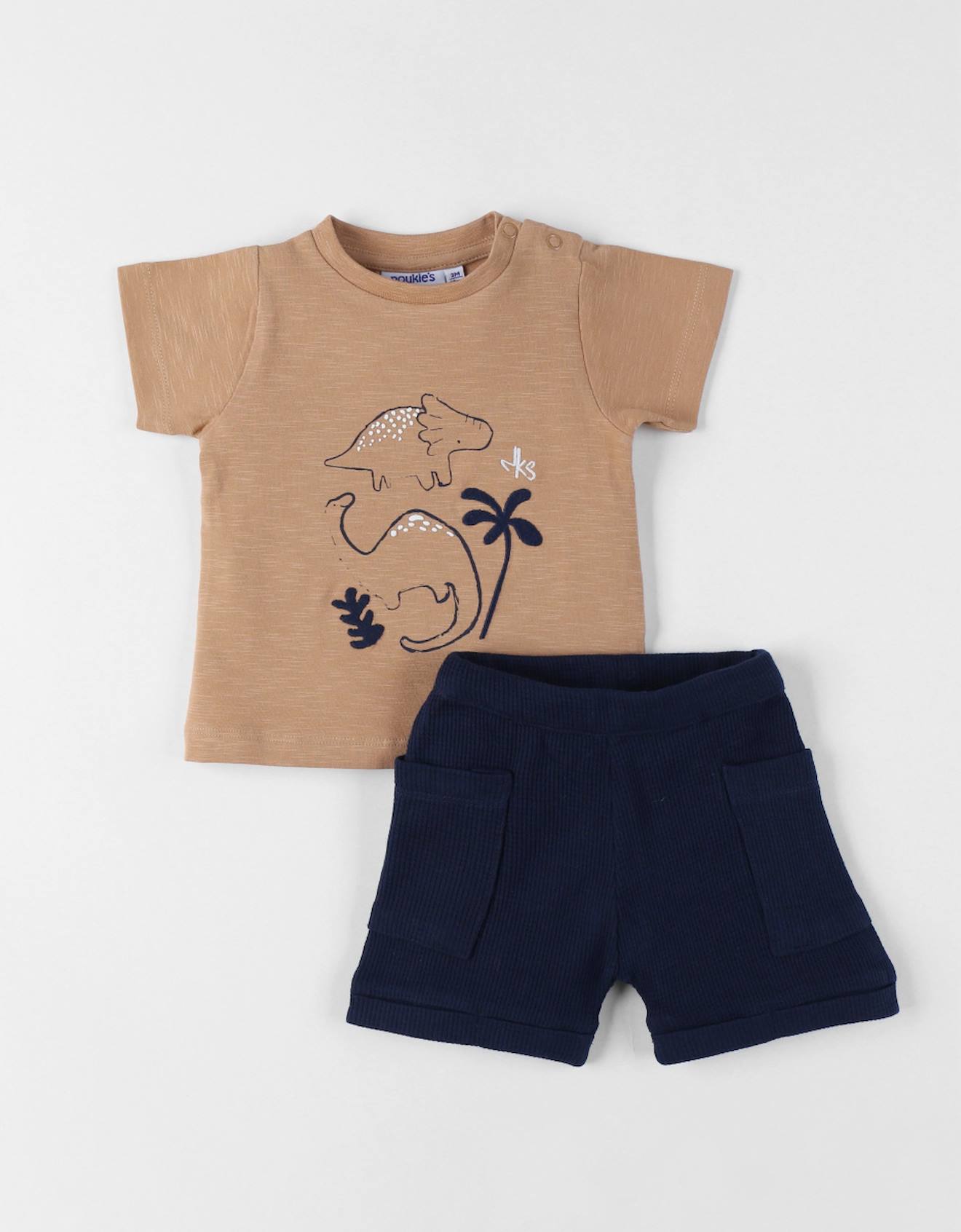 Noukies - Set T-shirt Avec Short Coton Bleu