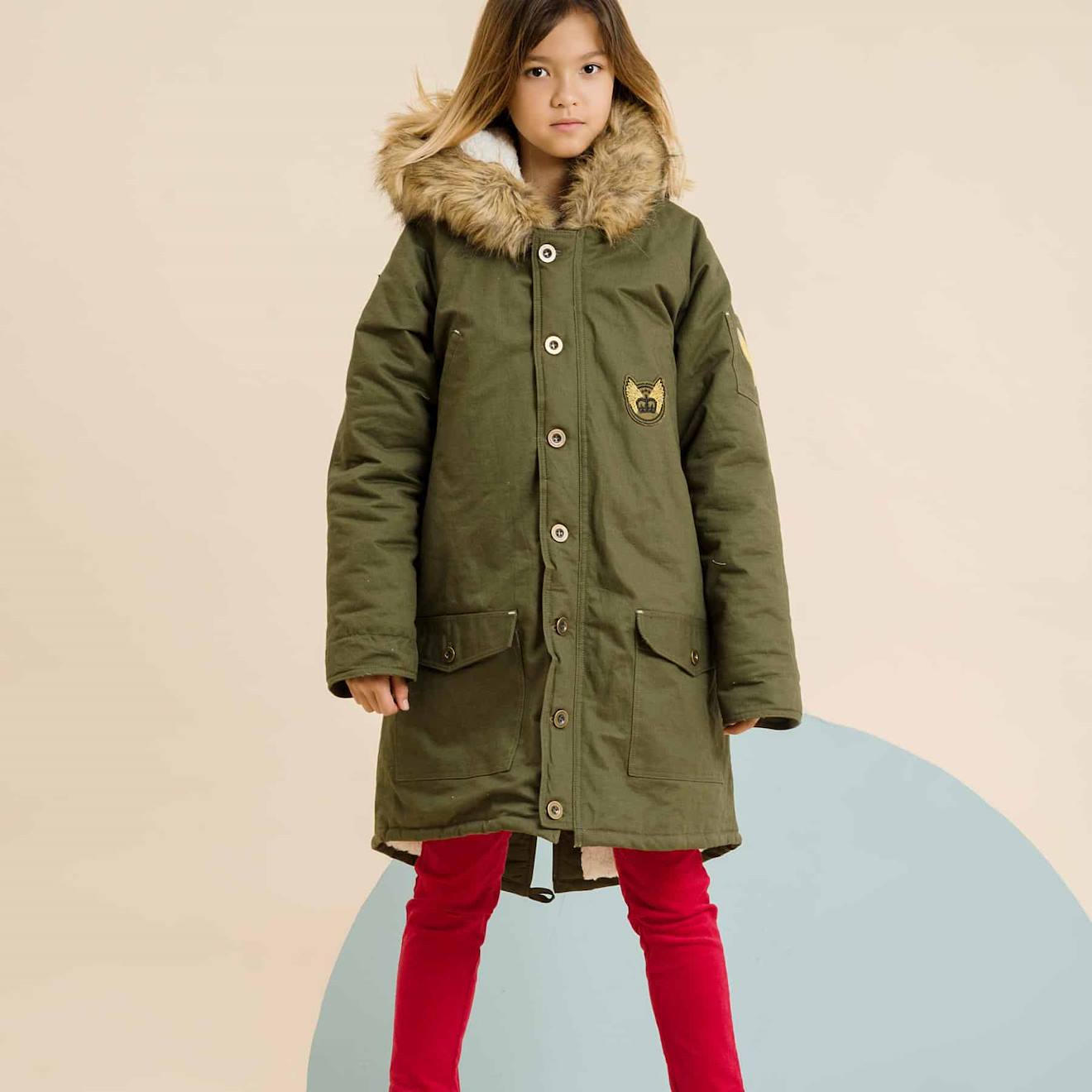 Parka Longue À Capuche 12-20 Ans Rock & Peace Khaki