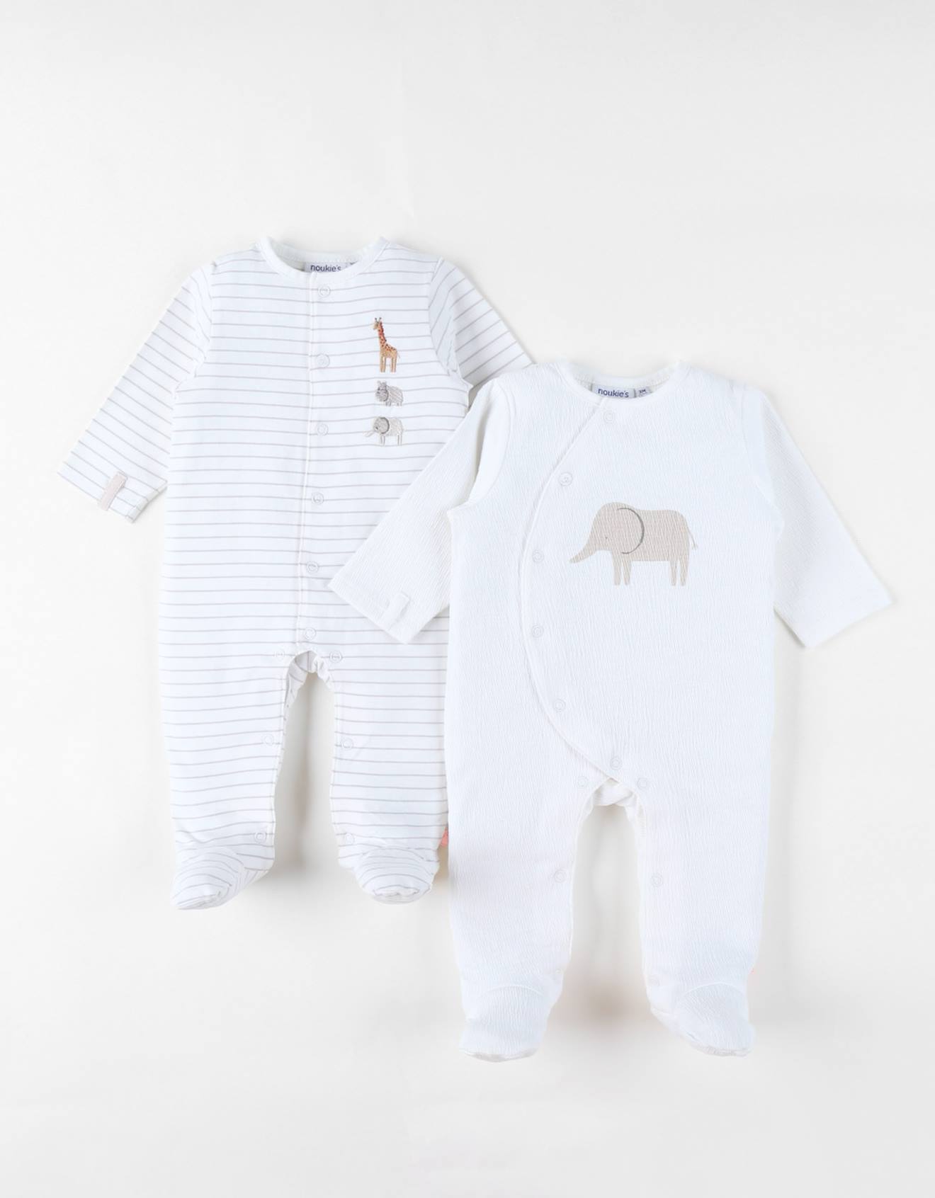 Noukies - Lot De 2 Pyjamas Bébé Jersey Blanc