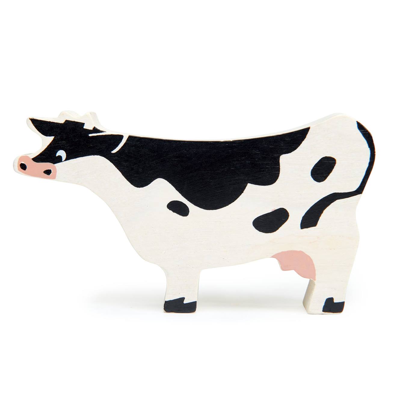Figurine Vache En Bois Blanc