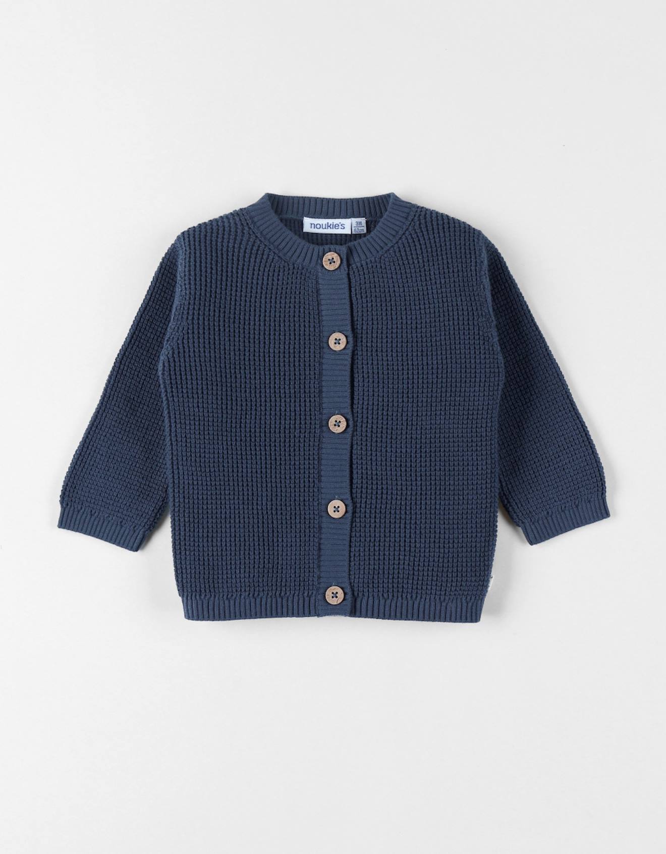 Cardigan En Tricot Coton Bleu