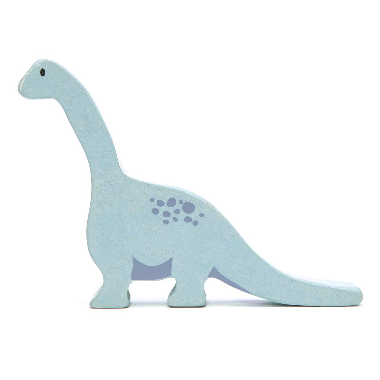Figurine Brachiosaure En Bois Bleu