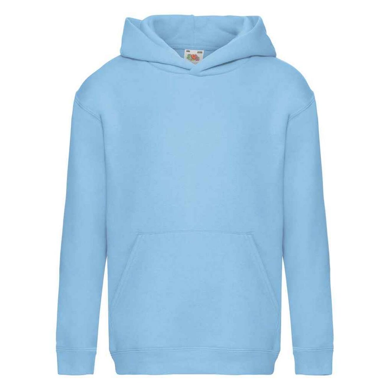 Sweat À Capuche En Coton Peigné De Qualité Supérieure Premium Bleu Ciel