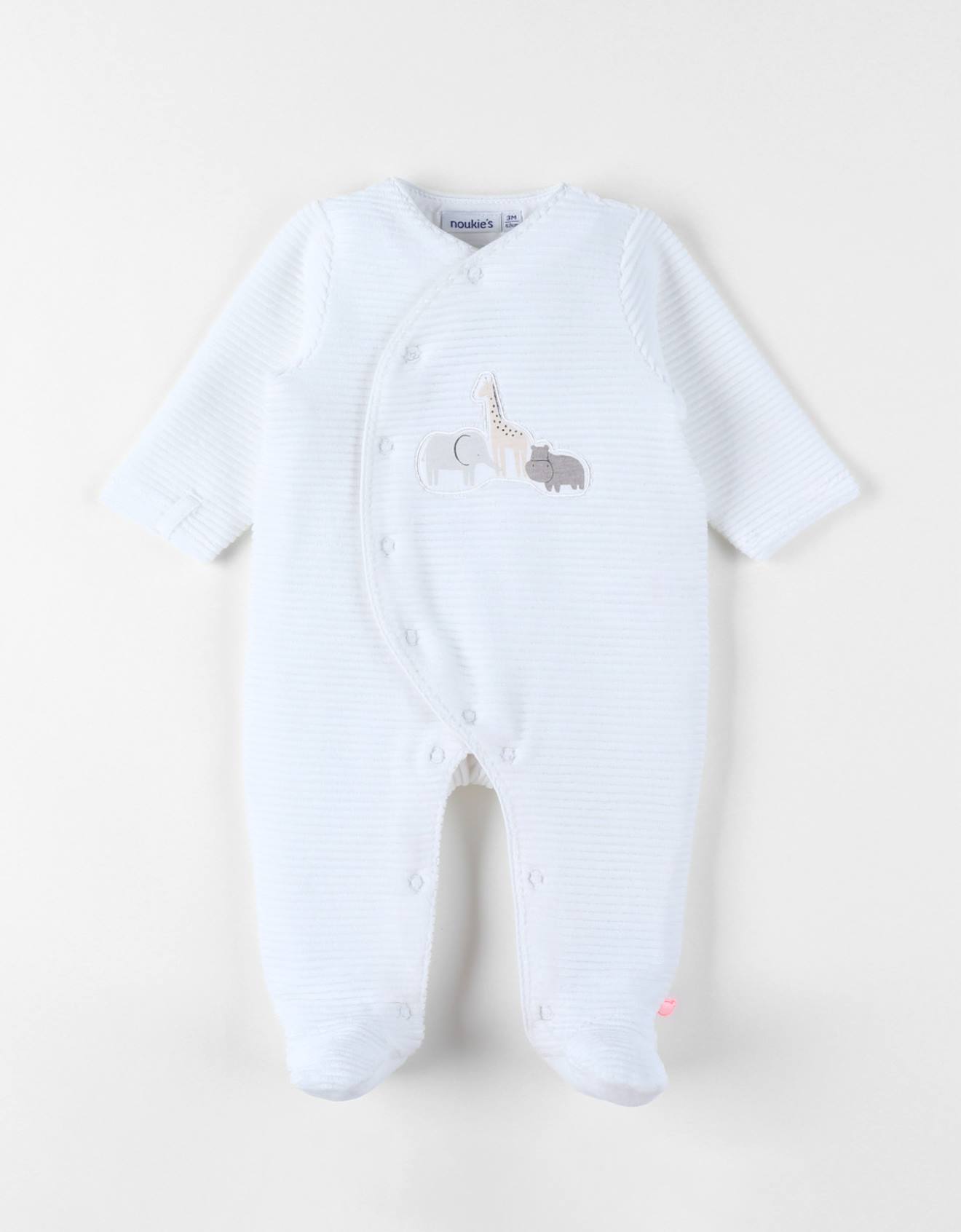 Pyjama Bébé Velours Côtelé Blanc