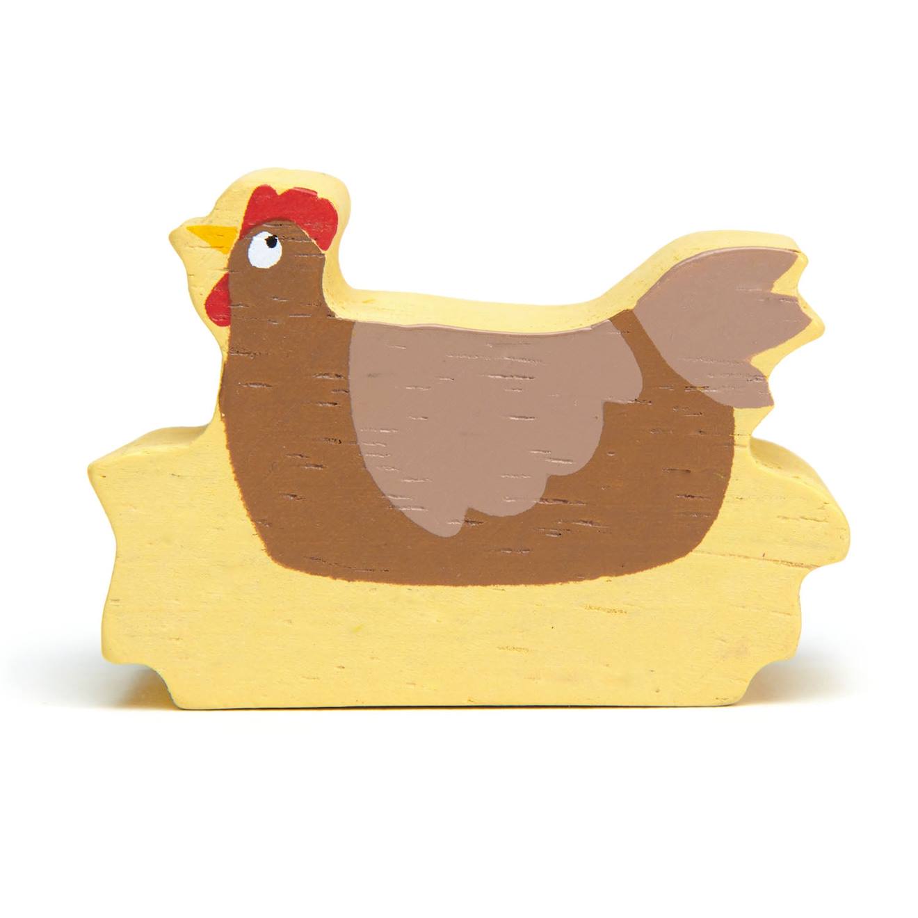 Figurine Poule En Bois Marron