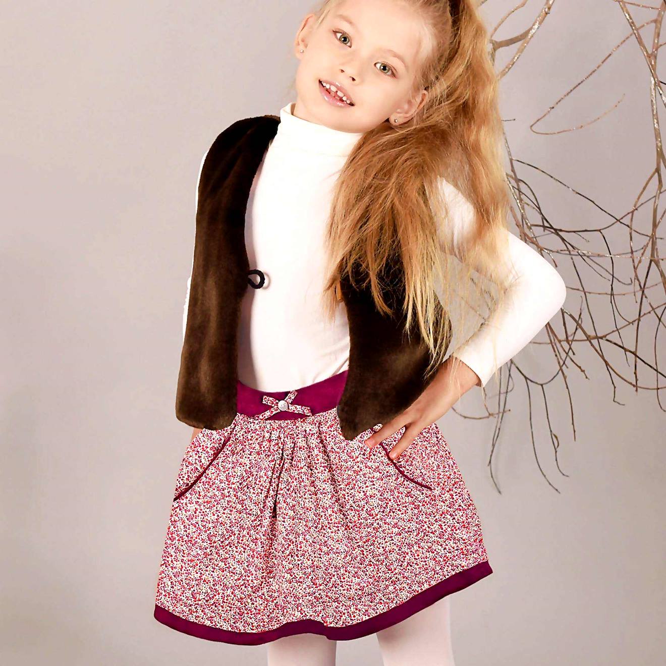 Jupe Hiver Velours Lilou Rouge Foncé Bordeaux