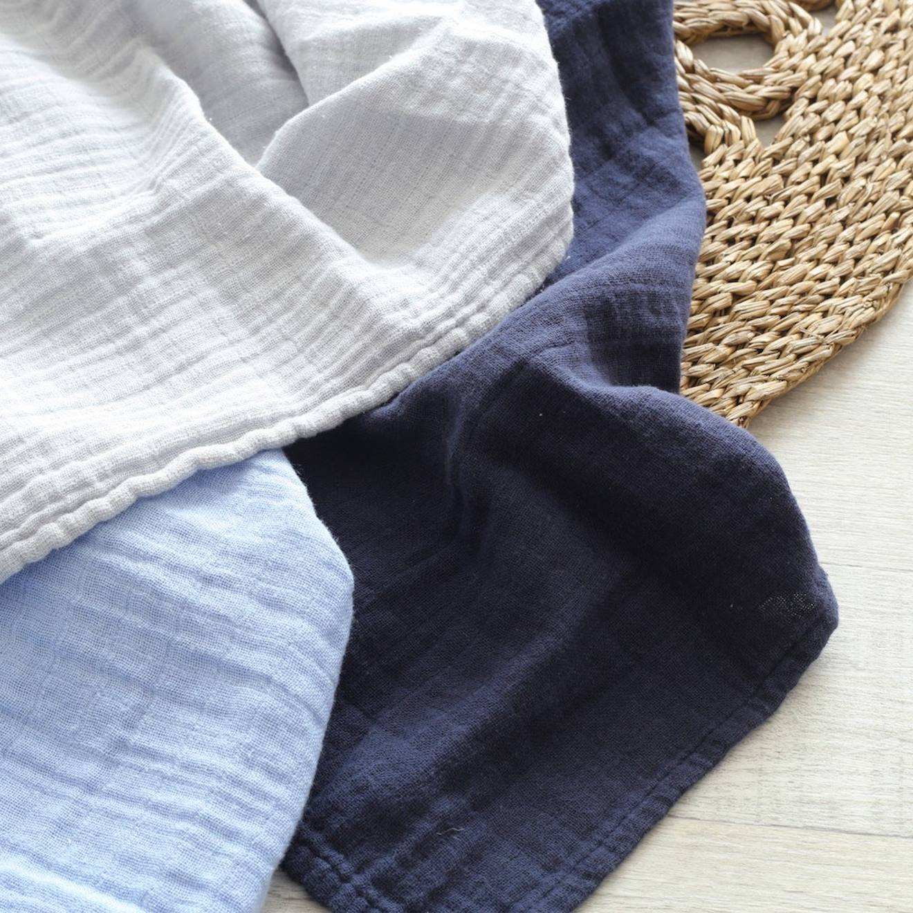 3 Langes Mousseline De Coton Bleu (Trois Kilos Sept) - Image 1