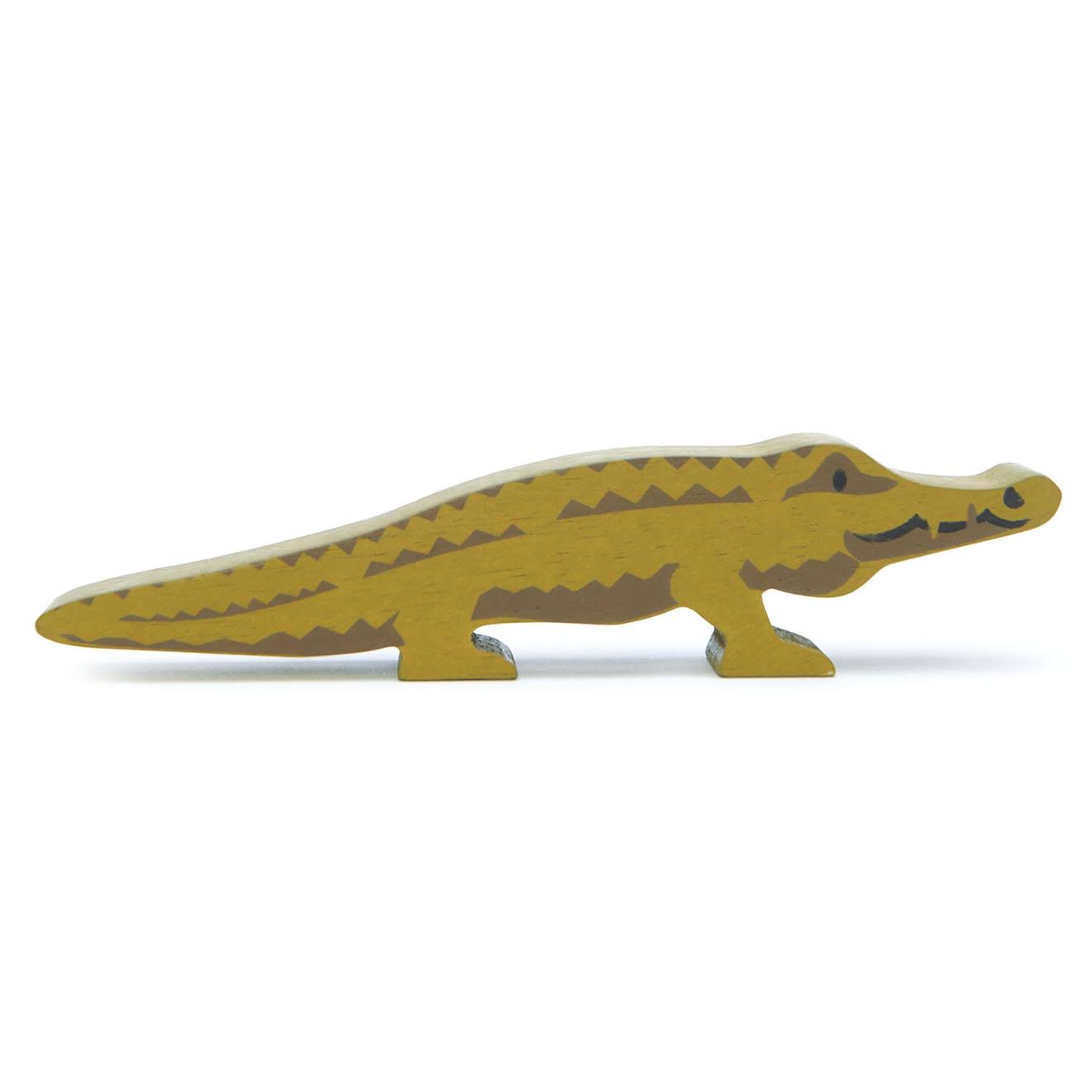 Crocodile En Bois Vert