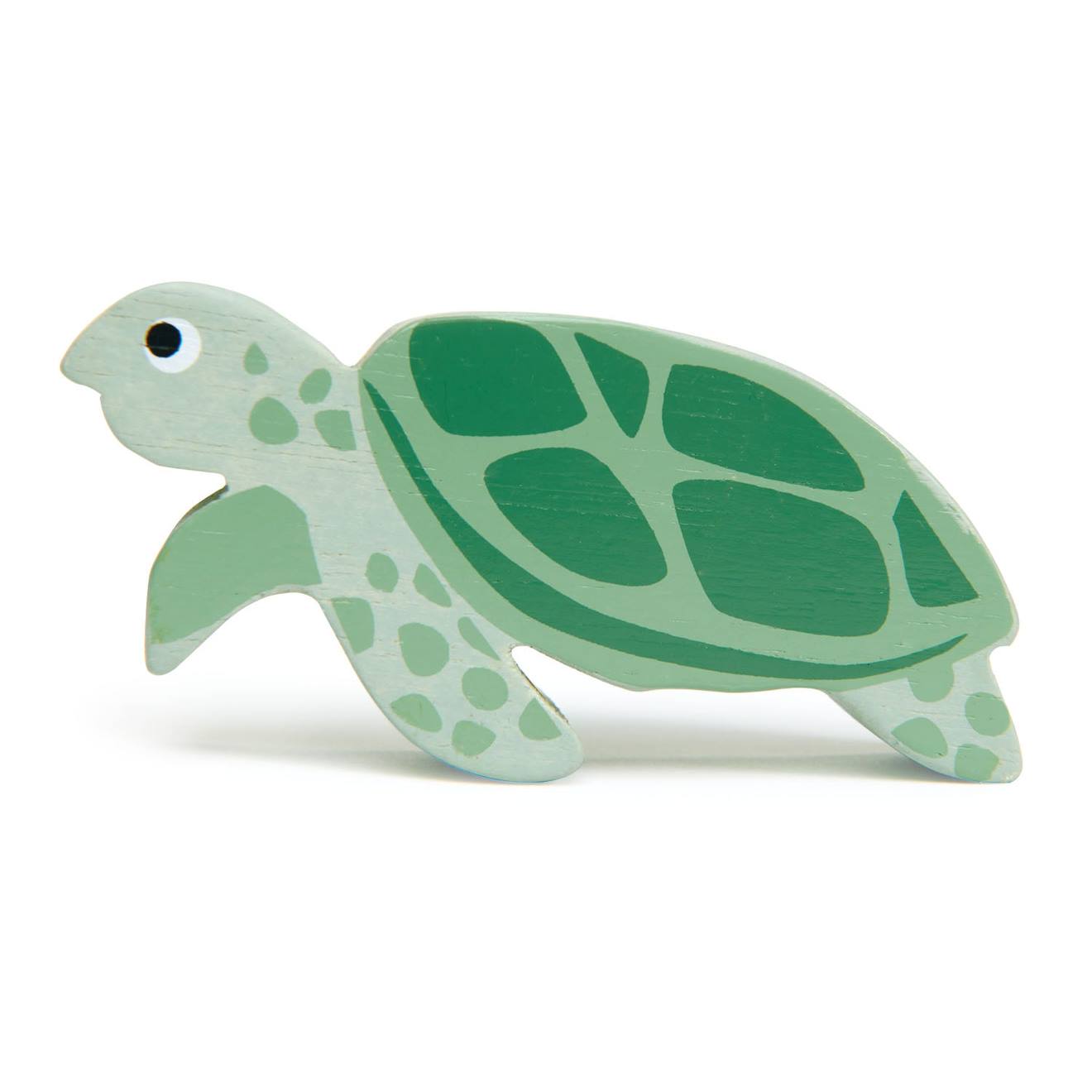 Figurine Tortue De Mer En Bois Vert