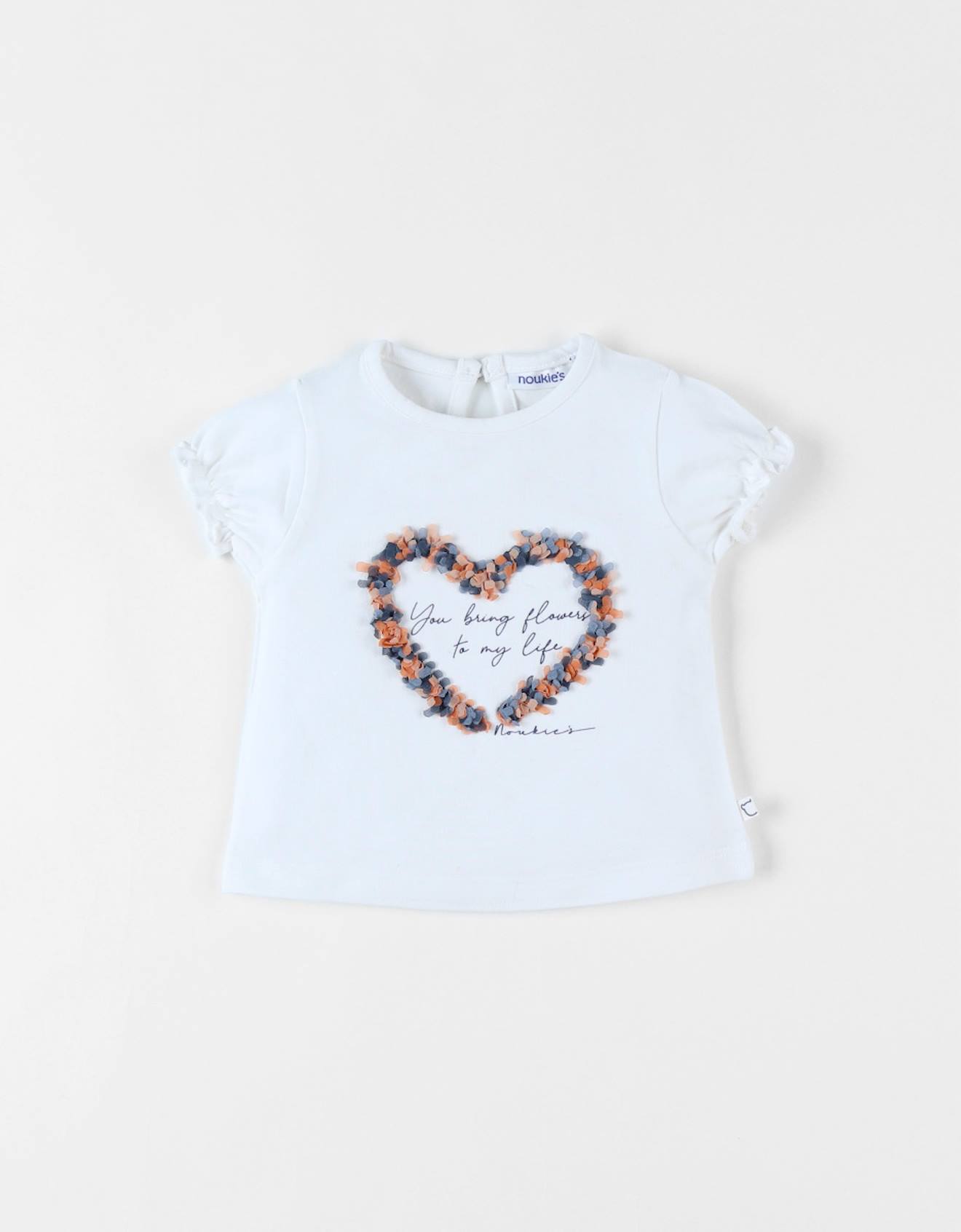 T-shirt Coeur À Courtes Manches Blanc