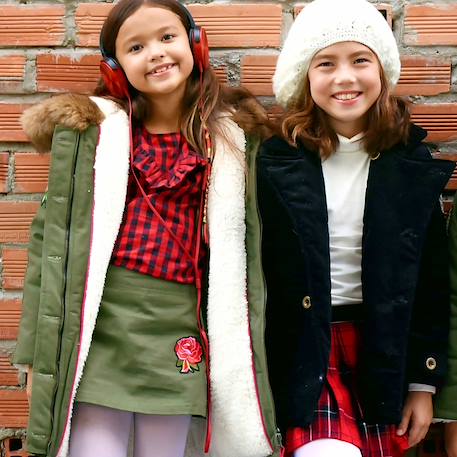 Jupe trapèze     mini ska Kaki 5 - vertbaudet enfant 