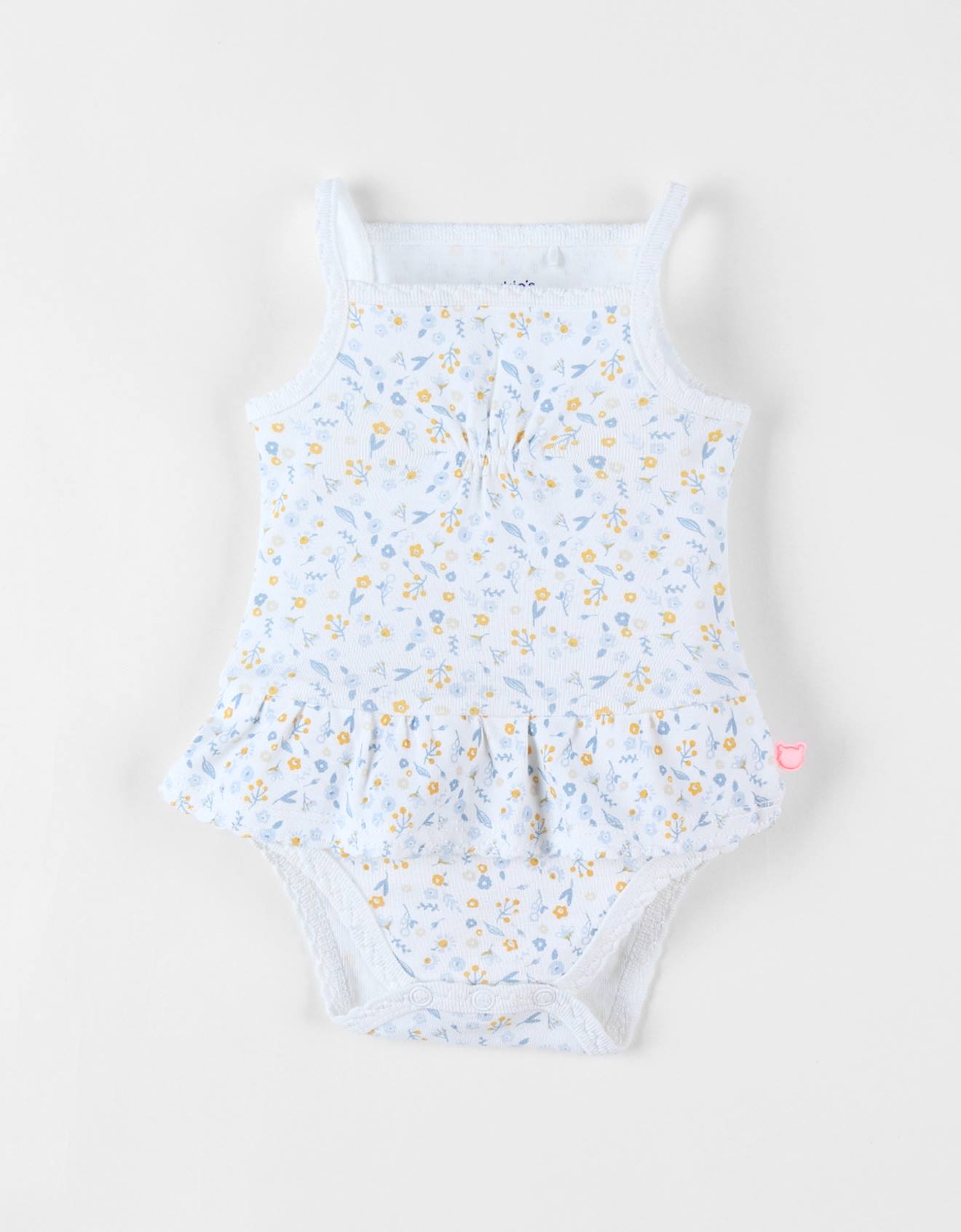 Body Jupette Imprimé Fleuri Sans Manches Éru Blanc