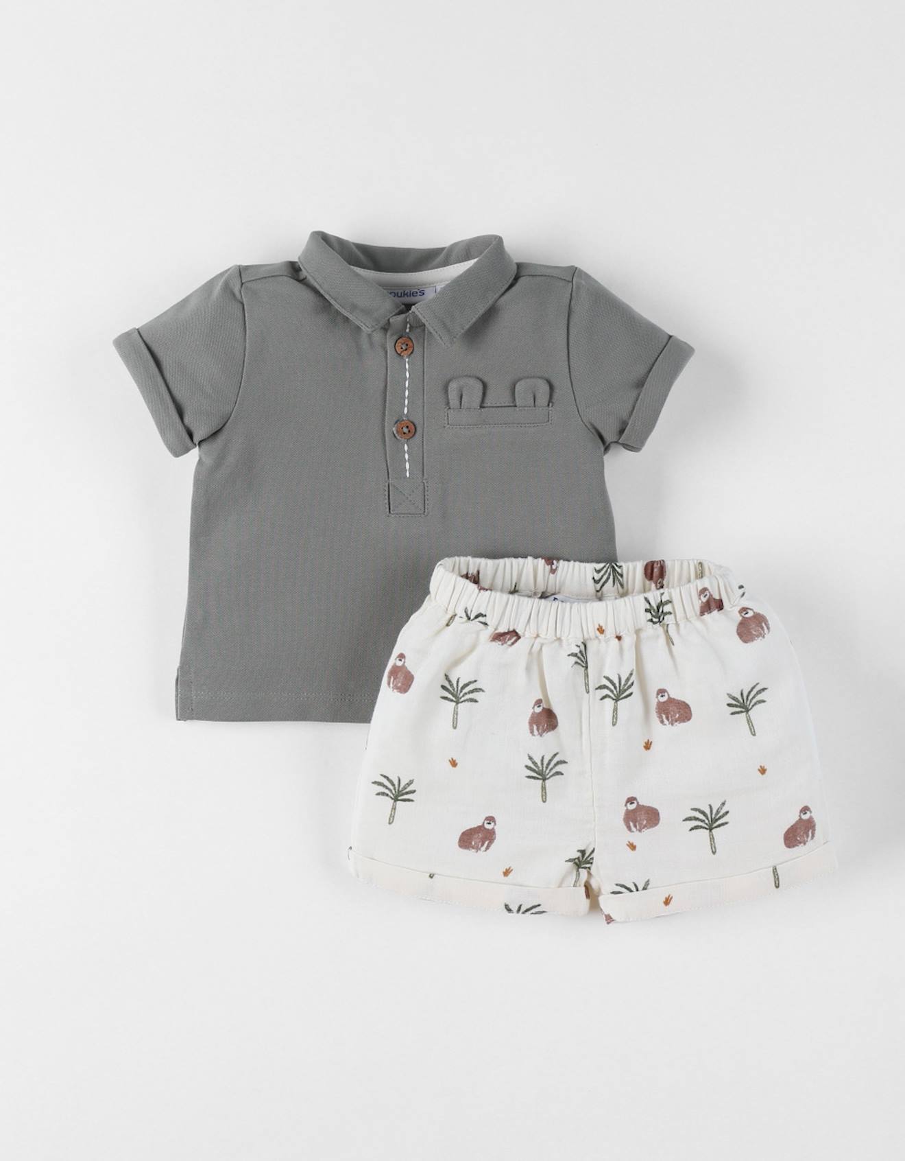 Ensemble Polo Avec Short Coton Vert