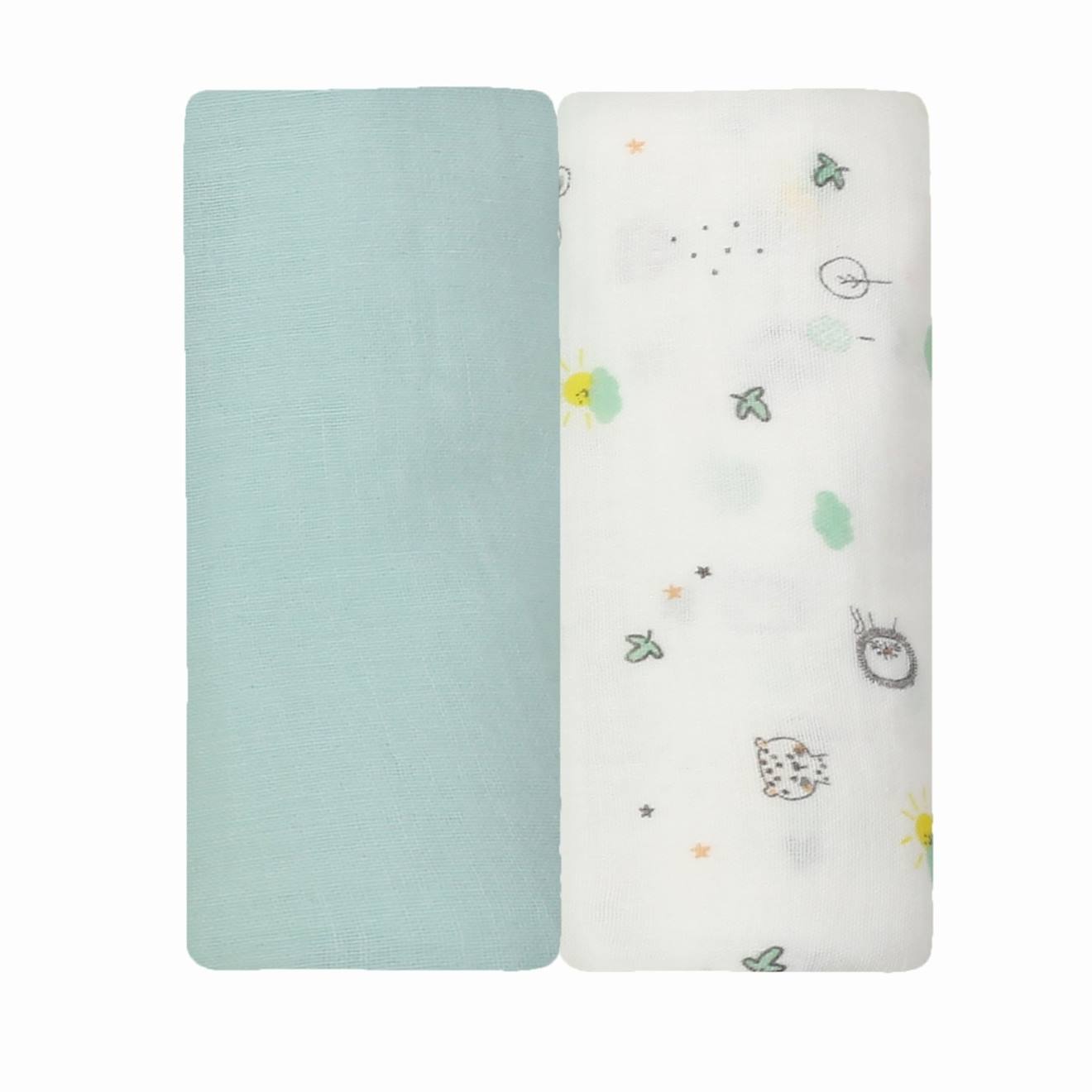 Lot De 2 Langes Vert Sauge