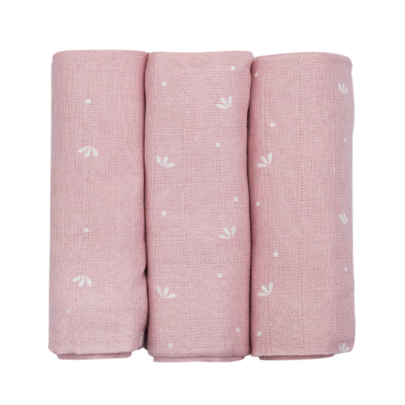 Lot De 3 Langes Pour Bébé Rose