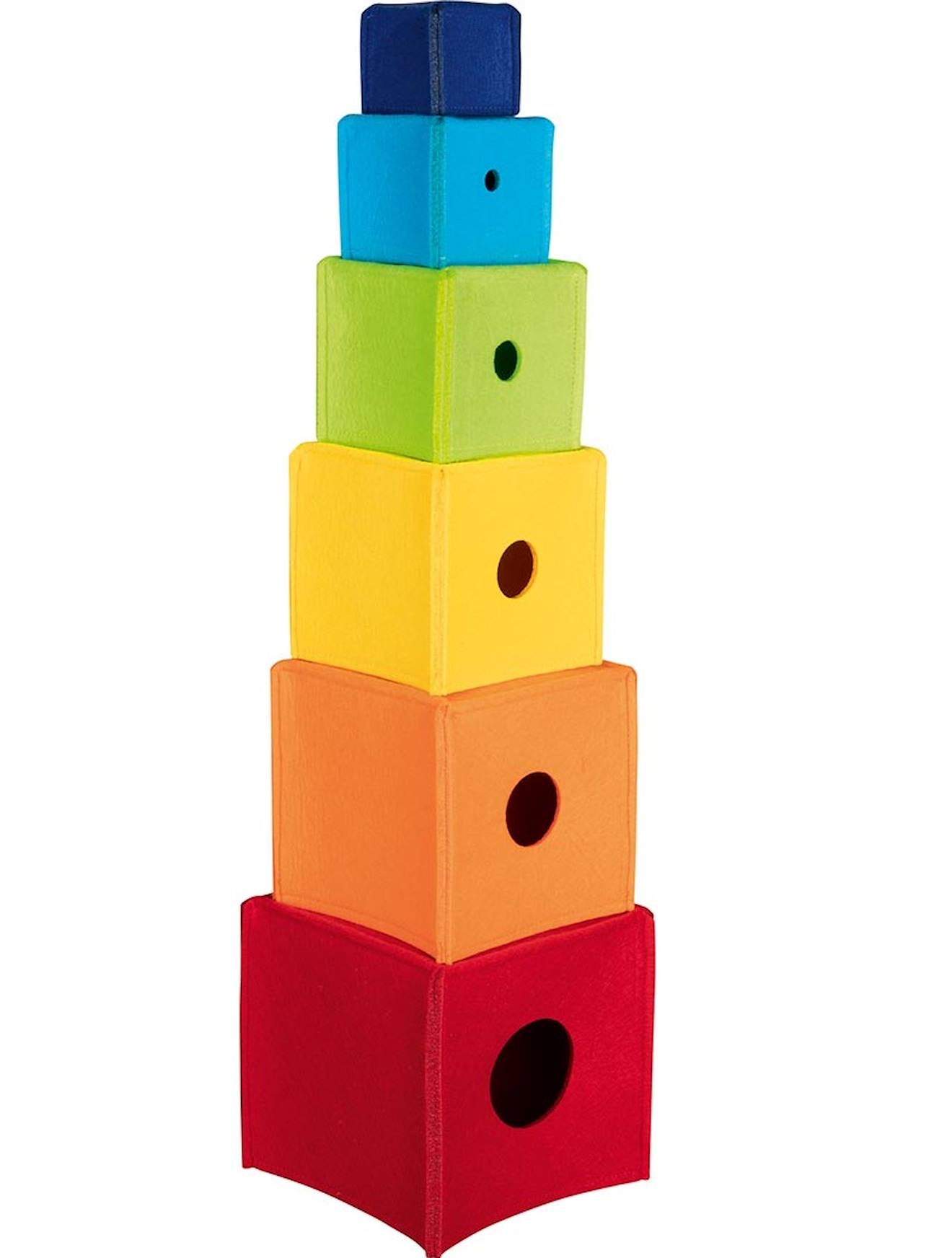 Cubes À Empiler En Feutrine Rouge