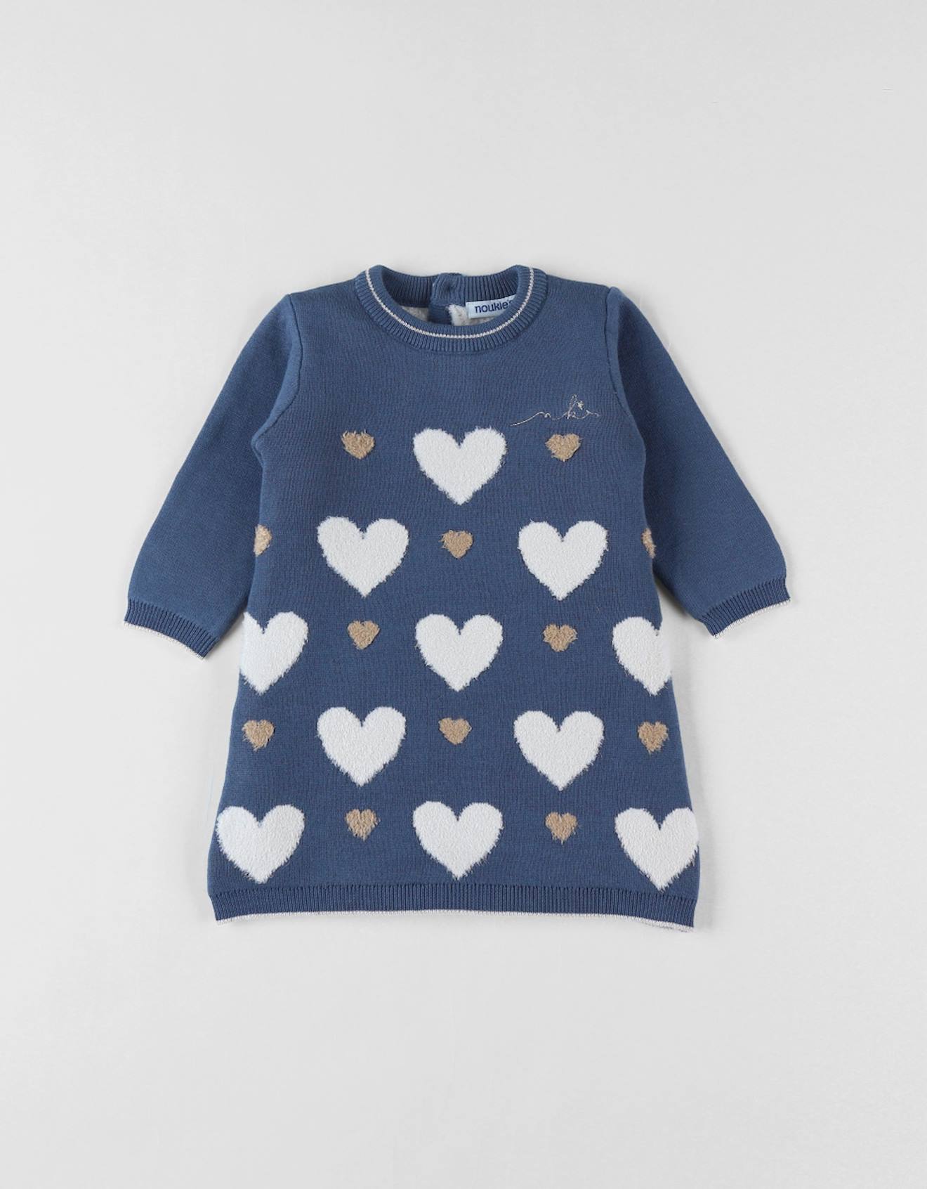 Robe En Tricot Cœurs Bleu