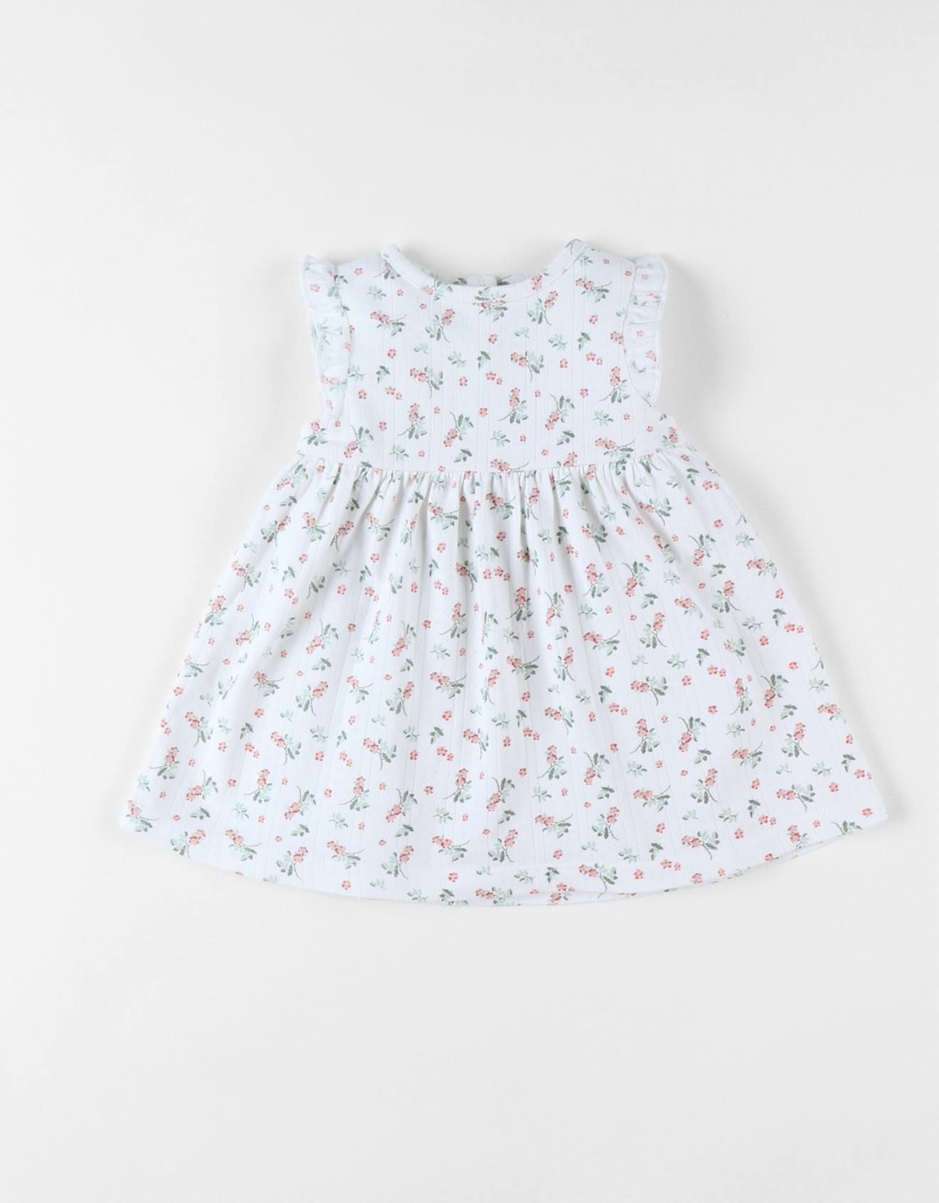 Robe Imprimé Fleuri En Jersey Pointelle Blanc