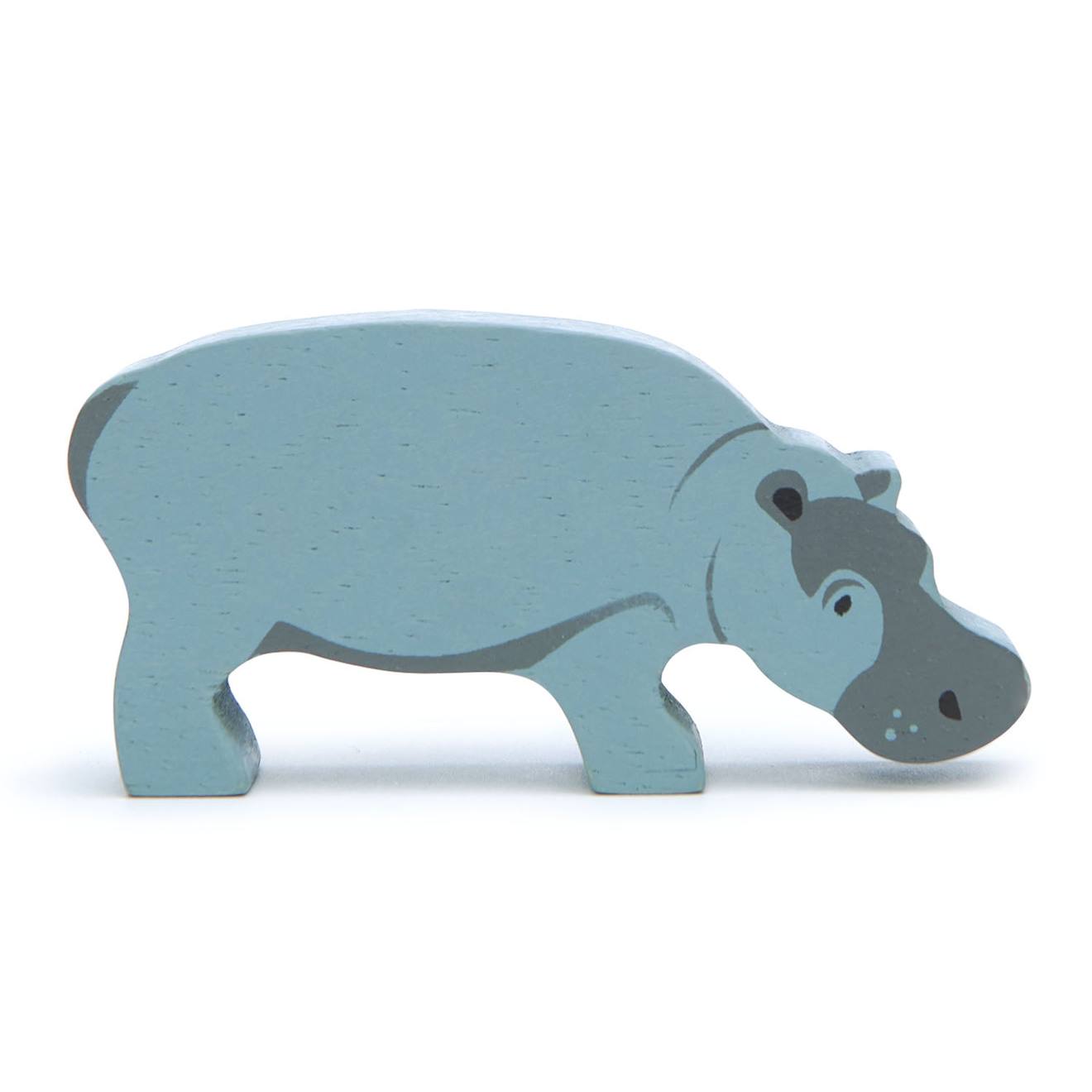 Hippopotame En Bois Bleu