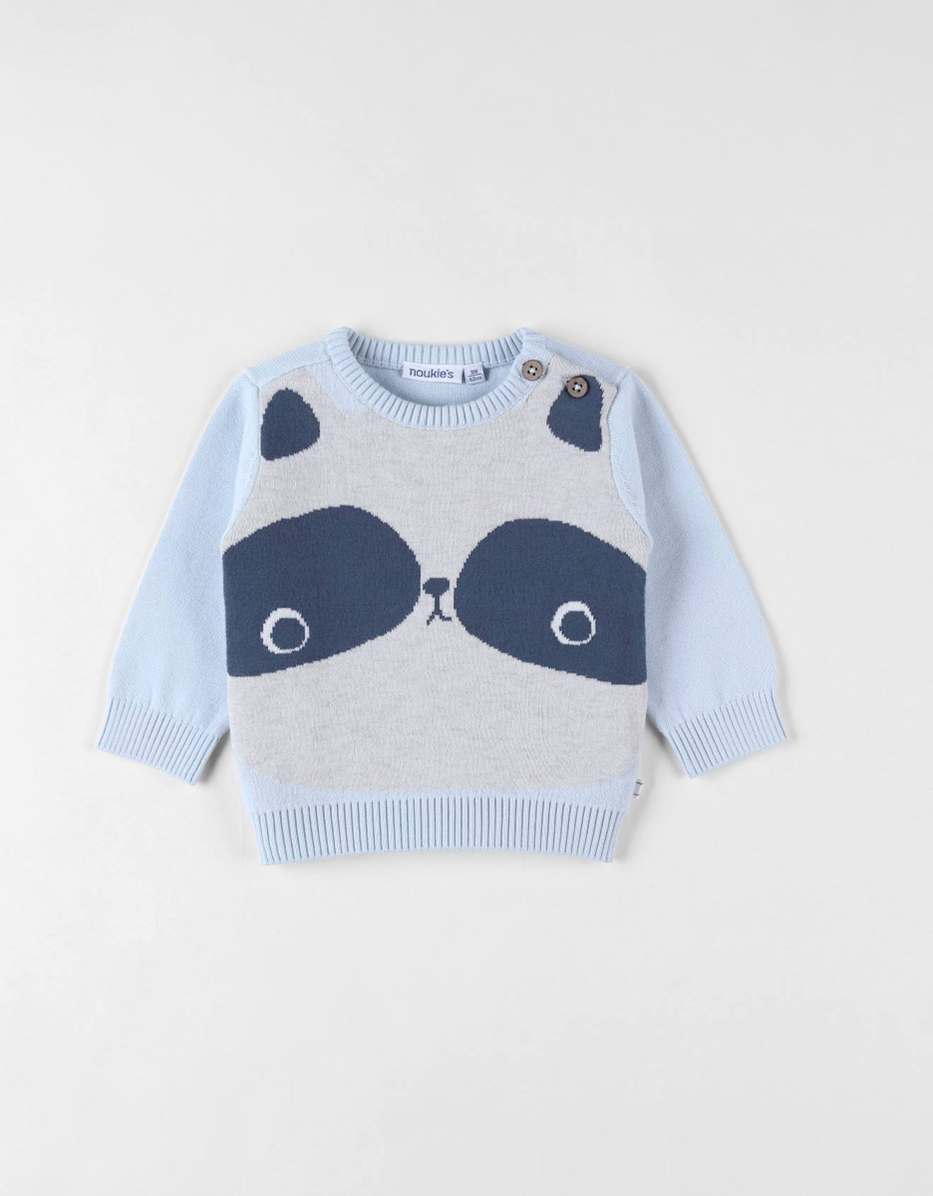 Pull Raton Laveur En Coton Bleu