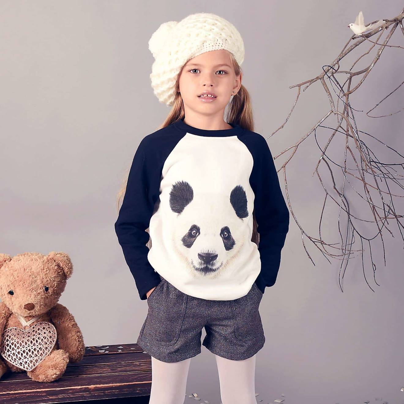 Sweat-shirt Panda Beige Noir