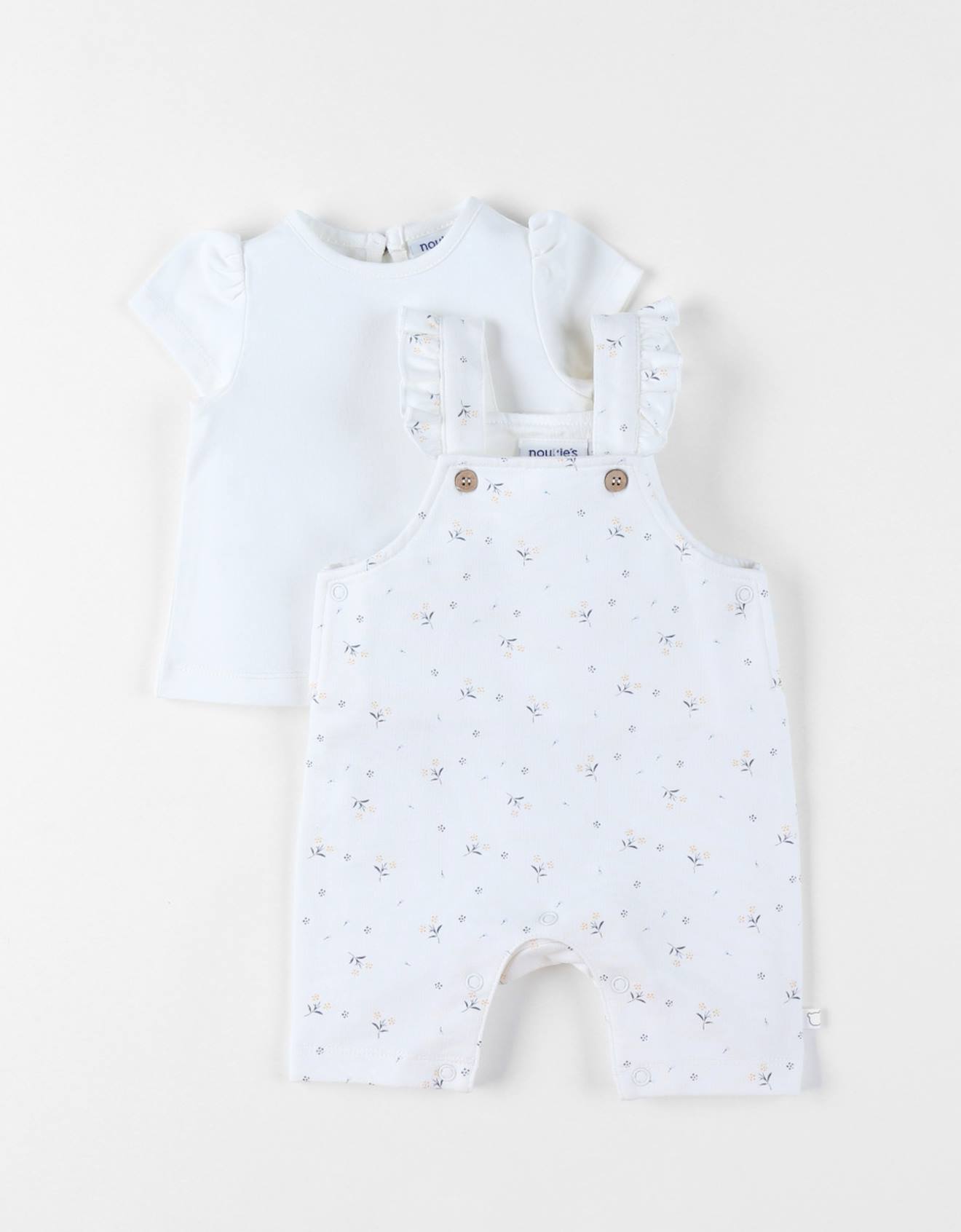 Ensemble Salopette Avec T-shirt Coton Blanc