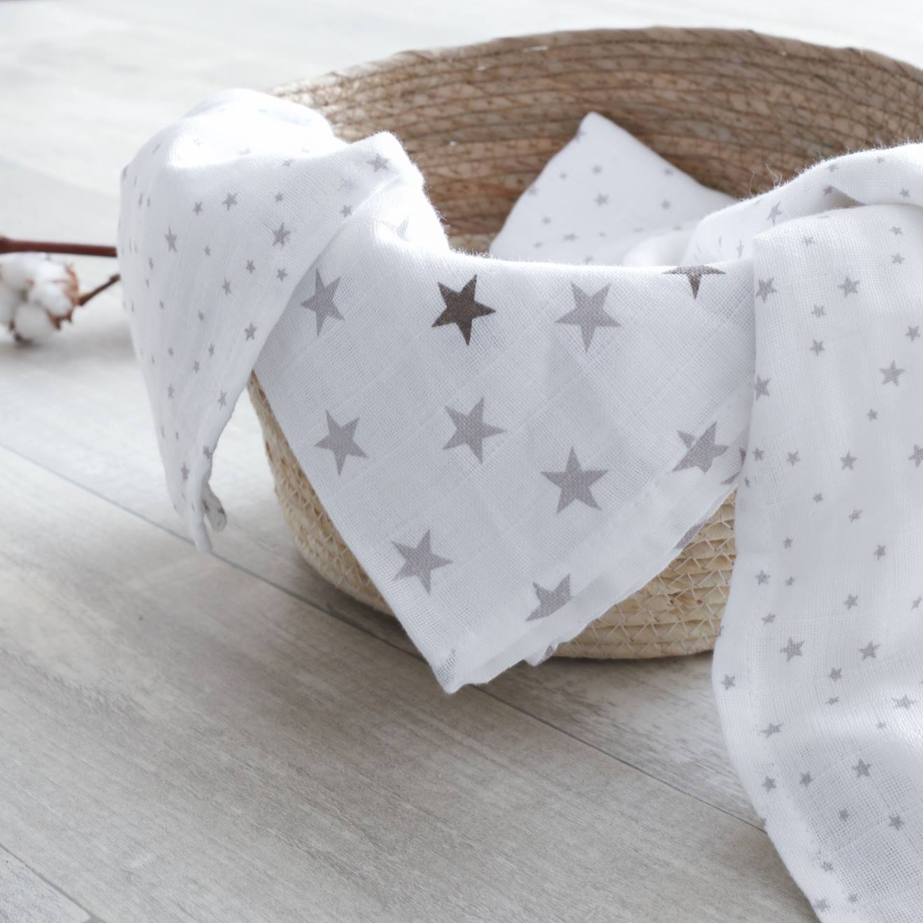 Pack de 6 langes bébé gris