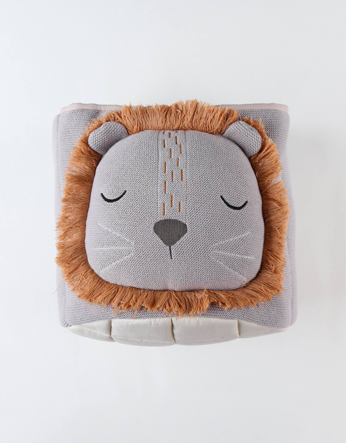 Panier De Rangement En Tricot Jacquard Bio Gris