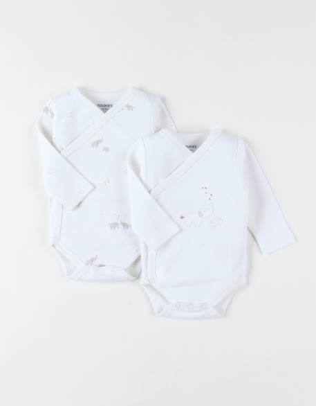 Bébé-Lot 2 bodys croisés jersey bio