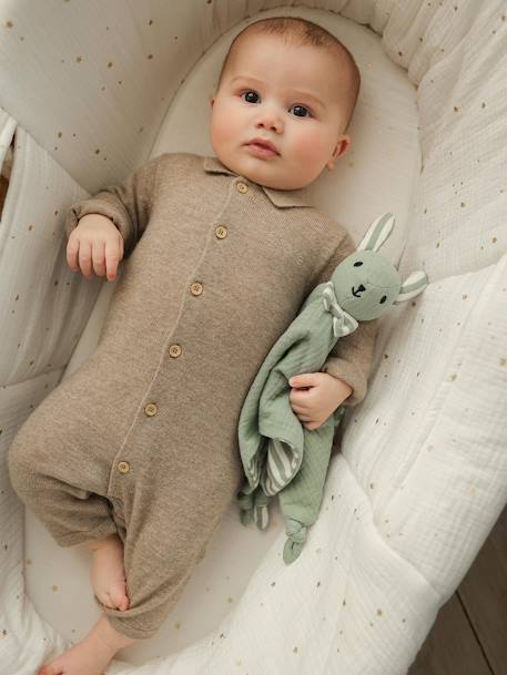Bébé-Salopette, combinaison-Combinaison naissance en laine et cachemire personnalisable