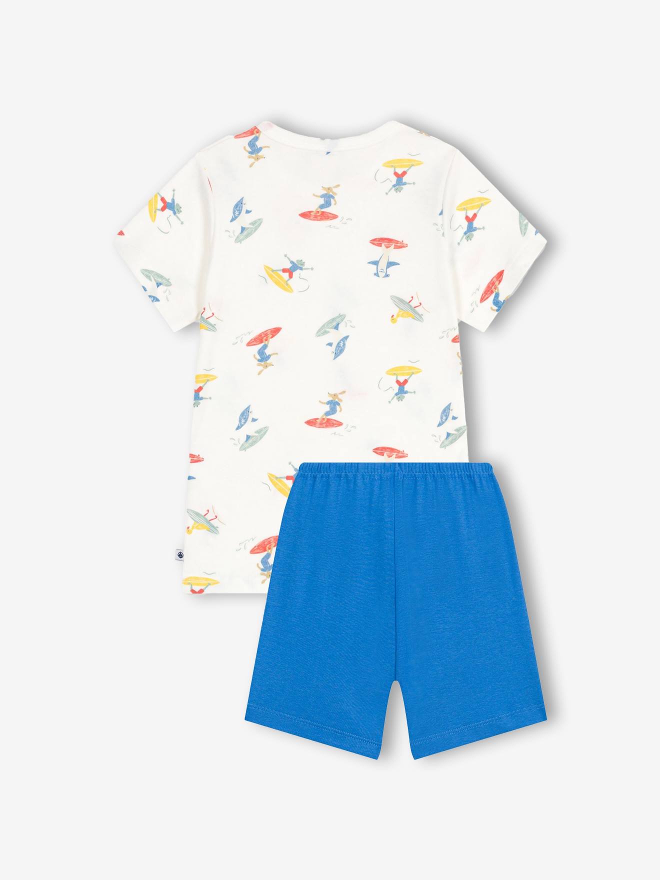 Pyjamacourt enfant motifs surfeurs blanc