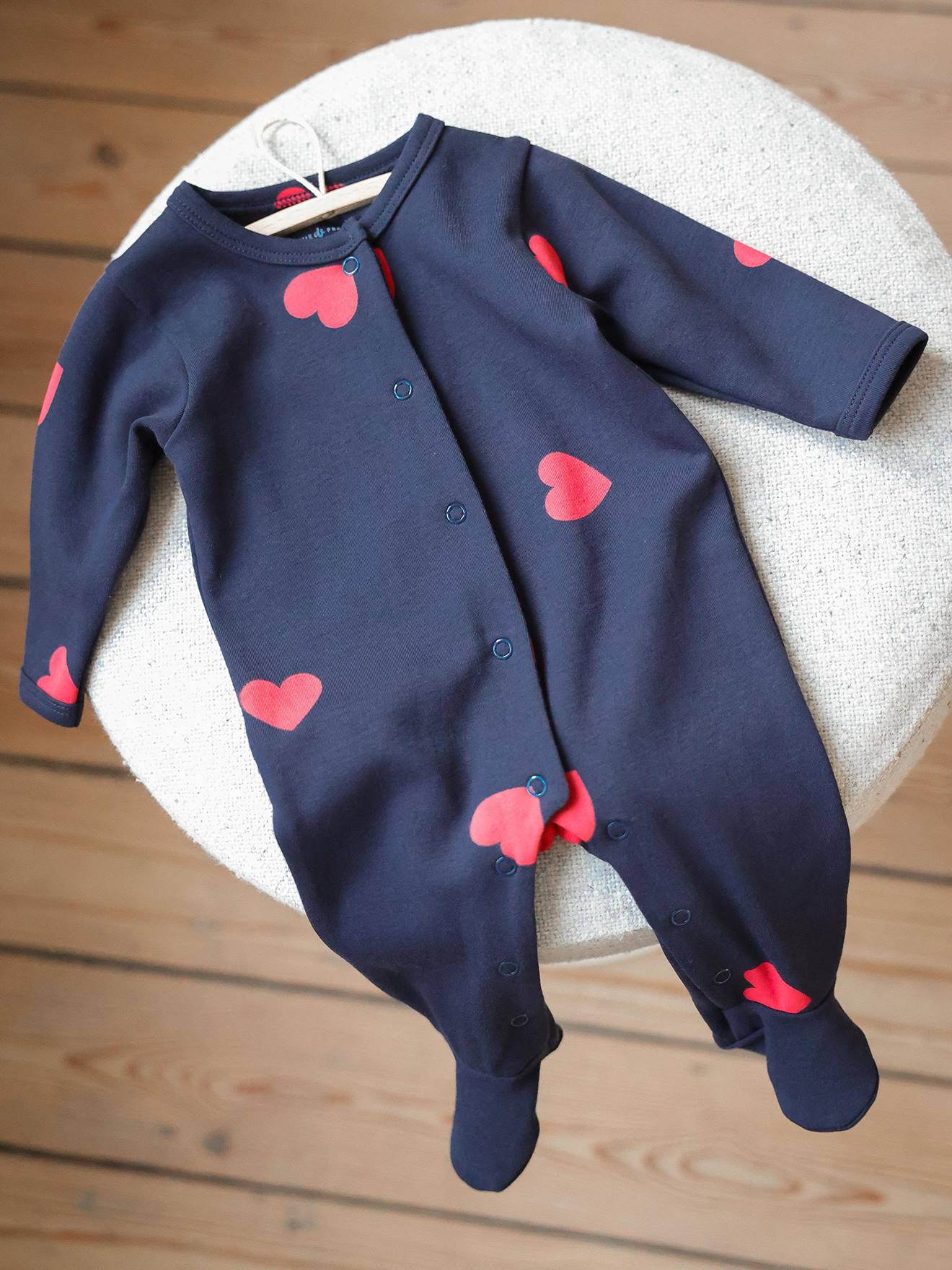 Pyjama bébé mon coeur marine
