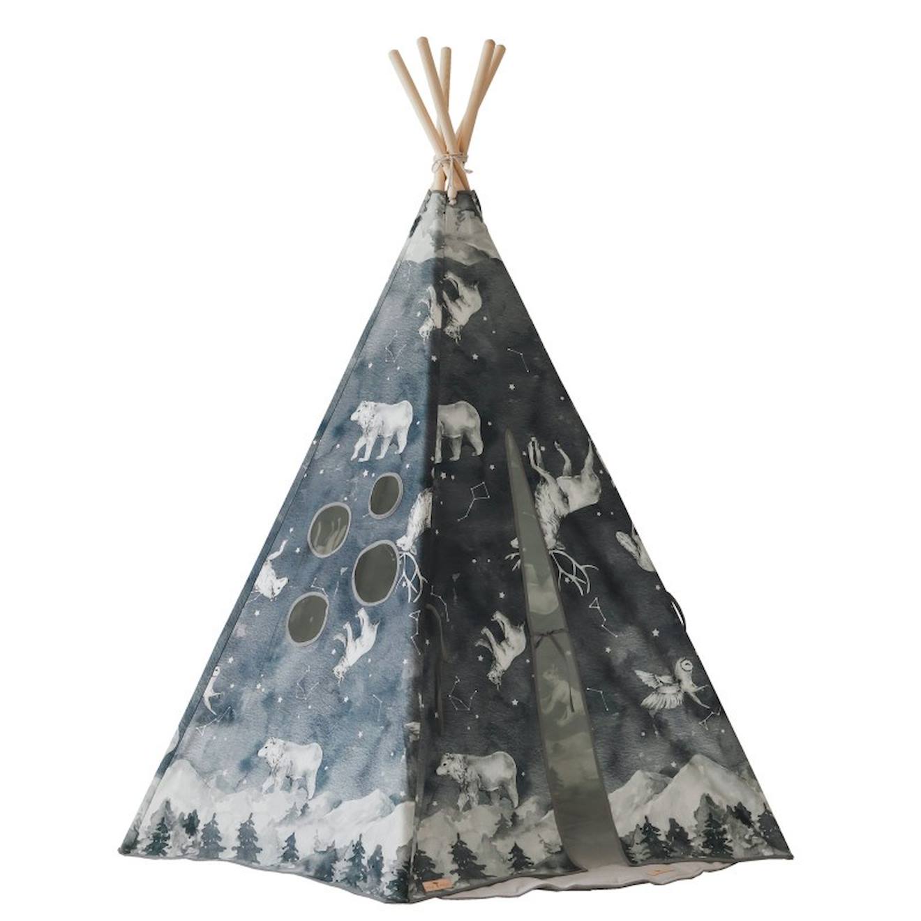 Tente Tipi Ciel Étoilé En Coton Bleu
