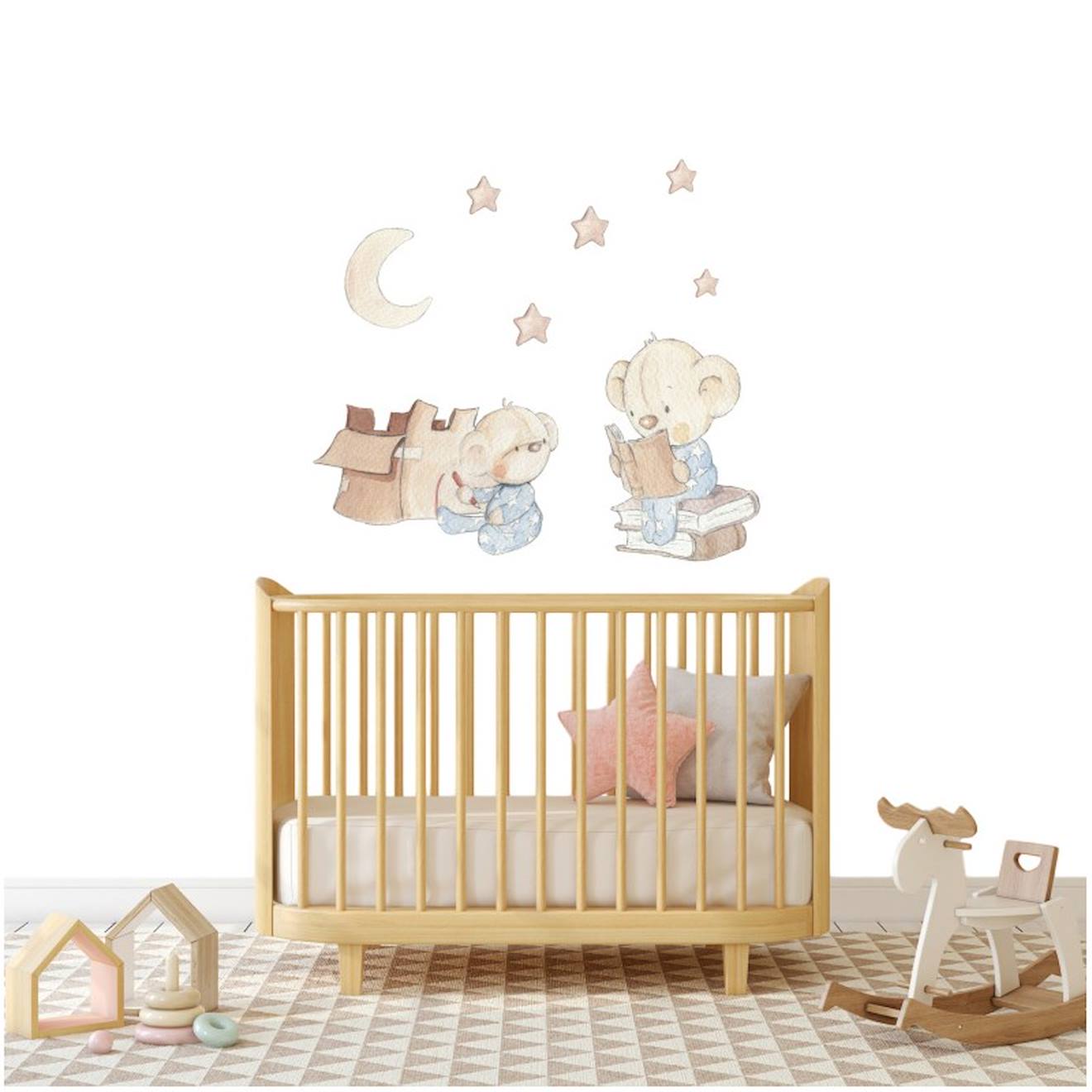 Sticker Mural Enfant La Petite Histoire Du Soir Multicolore